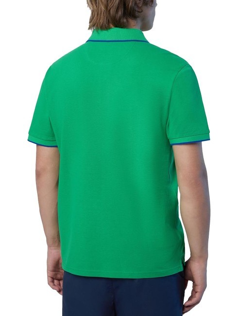 COLLAR STRIPED Koszulka polo bawełniana z kr&oacute;tkim rękawem zielona pszczoła - Polo męskie