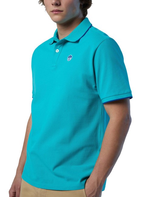 COLLAR STRIPED Koszulka polo bawełniana z kr&oacute;tkim rękawem ceramiczny - Polo męskie