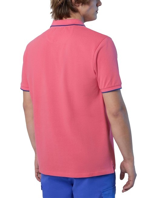 COLLAR STRIPED Koszulka polo bawełniana z kr&oacute;tkim rękawem koralowiec kalipso - Polo męskie