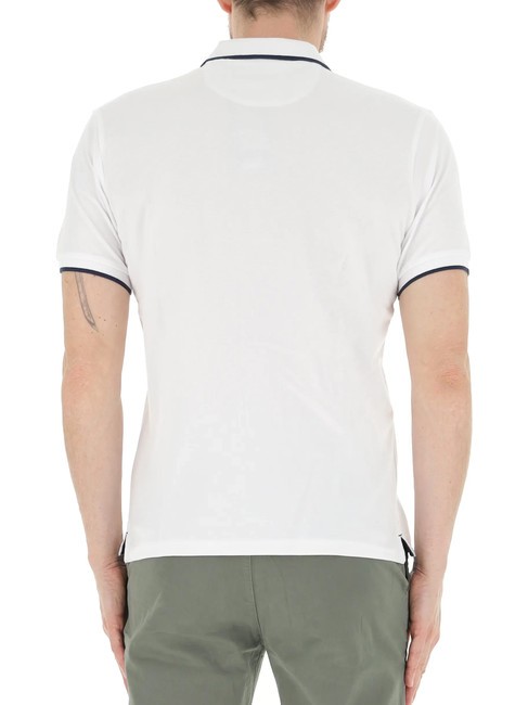 COLLAR STRIPED Koszulka polo bawełniana z kr&oacute;tkim rękawem biały - Polo męskie