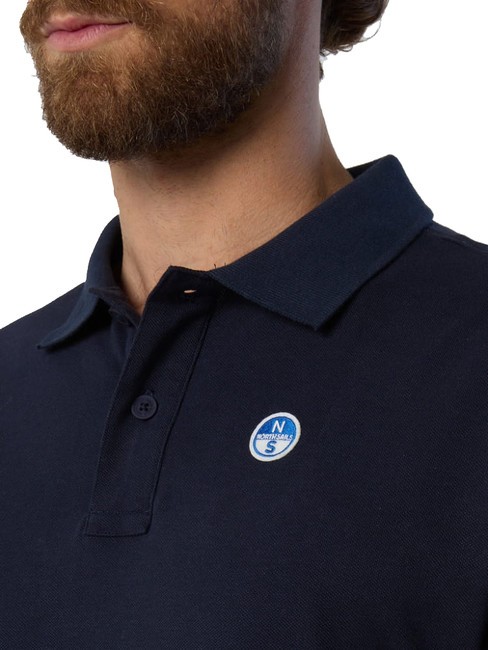 BASIC Koszulka polo bawełniana z kr&oacute;tkim rękawem granatowy - Polo męskie