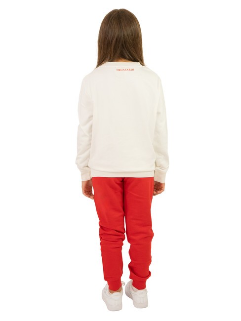 STRAUB KIDS Bluza i spodnie dresowe ecru/czerwony - Dresy dziecięce