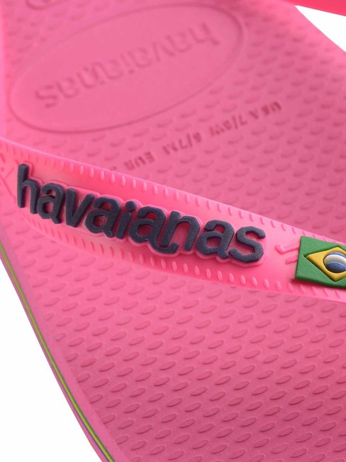 BRASIL LOGO NEON Klapki r&oacute;żowy strumień/r&oacute;żowy strumień - Buty uniseks
