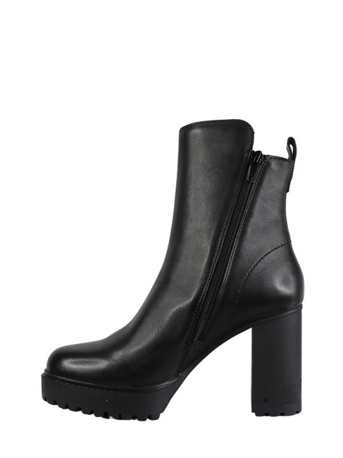 JAGGER 4334 Wysokie sk&oacute;rzane botki za kostkę czarny - Buty damskie