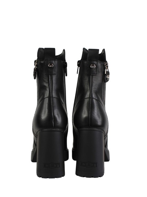 JAGGER 4334 Wysokie sk&oacute;rzane botki za kostkę czarny - Buty damskie