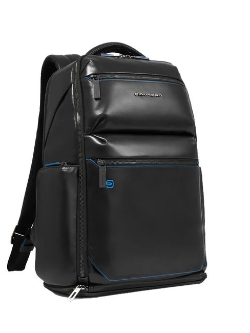 BLUE SQUARE  Plecak sk&oacute;rzany na laptopa 15,6" Czarny - Plecaki na laptopa do pracy