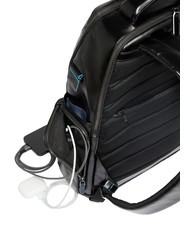 PIQUADRO BLUE SQUARE  Plecak sk&oacute;rzany na laptopa 15,6" Czarny - Plecaki na laptopa do pracy - 7