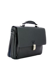 PIQUADRO CAMPIONARIO - MODUS Sk&oacute;rzana teczka na laptopa 15" niebieski - Teczki robocze - 3