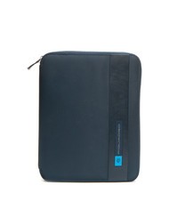 PIQUADRO CAMPIONARIO - PQ-BIOS Podkładka A4 ze sk&oacute;ry i materiału niebieski - Uchwyt i organizer na tablet - 4