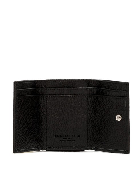 WALLETS GRAIN Mały portfel ze sk&oacute;ry młotkowanej Czarny - Portfele damskie