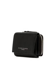 GIANNI CHIARINI WALLETS GRAIN Mały portfel ze sk&oacute;ry młotkowanej Czarny - Portfele damskie - 3