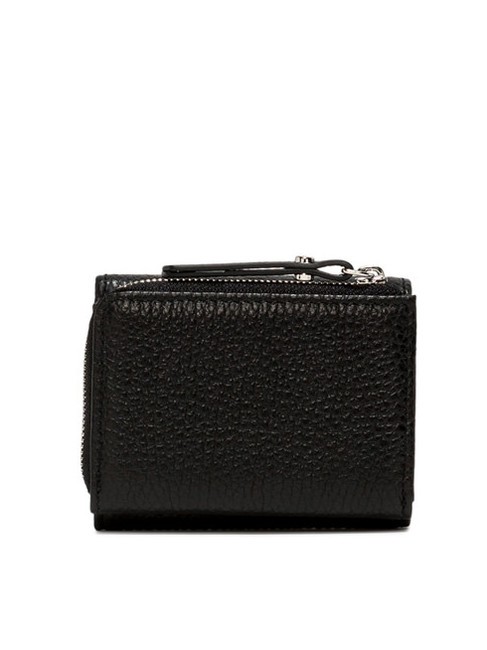 WALLETS GRAIN Mały portfel ze sk&oacute;ry młotkowanej Czarny - Portfele damskie