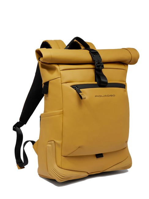 CORNER SPECIALE GOMMATO Plecak z rolowaną g&oacute;rą na laptopa 15,6" Ż&oacute;łty - Plecaki na laptopa do pracy