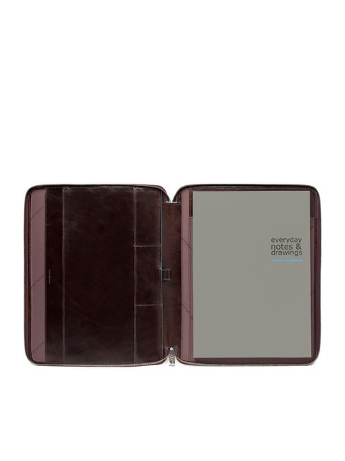 BLUE SQUARE Smukły sk&oacute;rzany schowek w formacie A4 MAHOŃ - Uchwyt i organizer na tablet