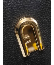 FURLA GARDENIA Torba na aparat fotograficzny ze sk&oacute;ry z nadrukiem keria odcienie czerni i lodu - Torby damskie - 5