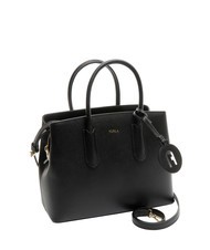 FURLA TESSA Torba sk&oacute;rzana z nadrukiem Andromedy Czarny - Torby damskie - 2