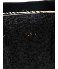 FURLA TESSA Torba sk&oacute;rzana z nadrukiem Andromedy Czarny - Torby damskie - 5