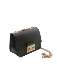 FURLA BELLA  Mała torebka na ramię, ze sk&oacute;ry Czarny - Torby damskie - 3