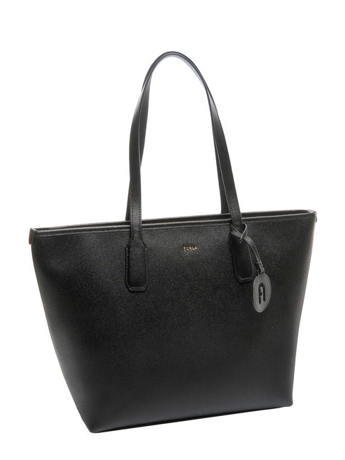 CLASSIC Torba typu shopper ze sk&oacute;ry z nadrukiem Andromedy Czarny - Torby damskie