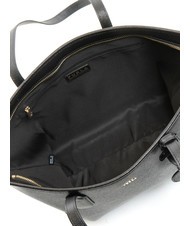 FURLA CLASSIC Torba typu shopper ze sk&oacute;ry z nadrukiem Andromedy Czarny - Torby damskie - 6