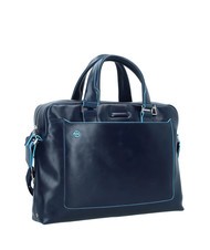 PIQUADRO BLUE SQUARE Sk&oacute;rzana teczka, uchwyt na laptopa 14" - Teczki robocze