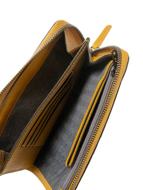 BLACK SQUARE  Sk&oacute;rzane etui na monety Ż&oacute;łty - Portfele męskie