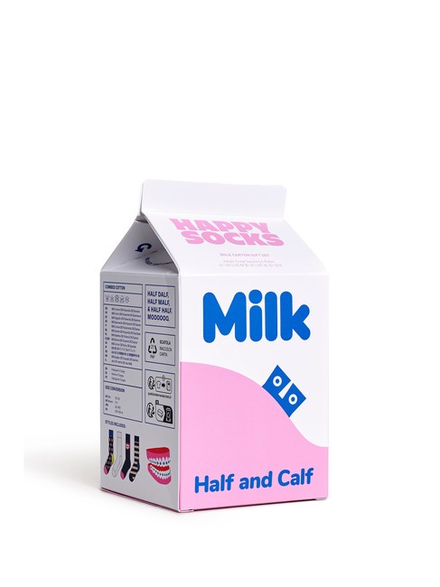 MILK CARTON Zestaw prezentowy skarpetek 4 pary biały - Skarpetki unisex