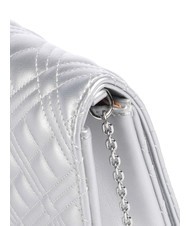 LOVE MOSCHINO QUILTED Kopert&oacute;wka z łańcuszkowym paskiem na ramię srebrny - Torby damskie - 3
