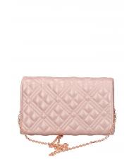 LOVE MOSCHINO QUILTED Kopert&oacute;wka z łańcuszkowym paskiem na ramię proszek - Torby damskie - 3
