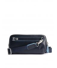PIQUADRO BLUE SQUARE Mała sk&oacute;rzana torba z 3 zamkami niebieski - Uchwyt i organizer na tablet - 4