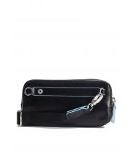 PIQUADRO BLUE SQUARE Mała sk&oacute;rzana torba z 3 zamkami Czarny - Uchwyt i organizer na tablet - 4
