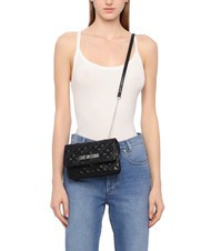 LOVE MOSCHINO QUILTED Mała torba na ramię Czarny/Czarny - Torby damskie - 5