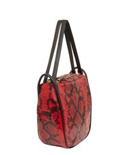 LESAC TRIO Plecak ze sk&oacute;ry z nadrukiem Python czerwony pyton - Torby damskie - 3