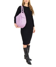 LESAC TRIO Plecak typu teczka ze sk&oacute;ry nappa liliowy - Torby damskie - 4