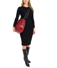 LESAC TRIO Plecak ze sk&oacute;ry z nadrukiem Python czerwony pyton - Torby damskie - 6