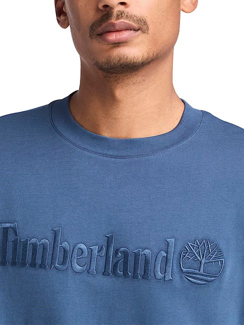 EMBROIDERY TONAL Koszulka bawełniana ciemny denim - Koszulki męskie