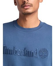 TIMBERLAND EMBROIDERY TONAL Koszulka bawełniana ciemny denim - Koszulki męskie - 3