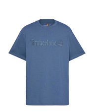 TIMBERLAND EMBROIDERY TONAL Koszulka bawełniana ciemny denim - Koszulki męskie - 4