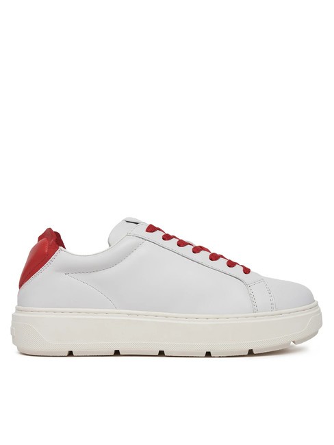 BOLD 40 Sk&oacute;rzane trampki biały/czerwony - Buty damskie