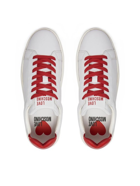 BOLD 40 Sk&oacute;rzane trampki biały/czerwony - Buty damskie
