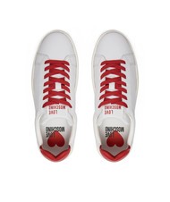 LOVE MOSCHINO BOLD 40 Sk&oacute;rzane trampki biały/czerwony - Buty damskie - 4