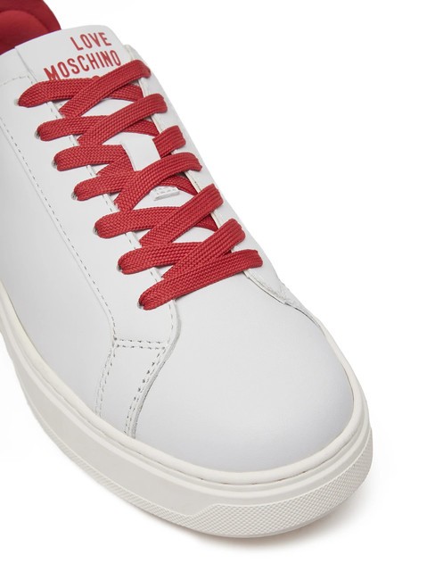 BOLD 40 Sk&oacute;rzane trampki biały/czerwony - Buty damskie
