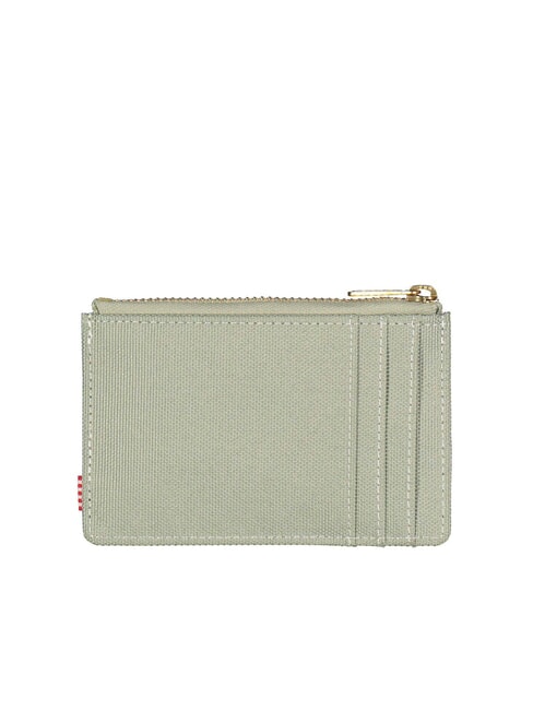 OSCAR Płaski wizytownik z zamkiem błyskawicznym trawa morska/biały ścieg - Portfele męskie