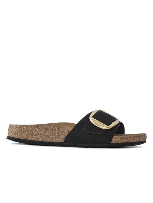 MADRID BIG BUCKLE Kapcie ze sk&oacute;ry nubukowej czarny - Buty damskie