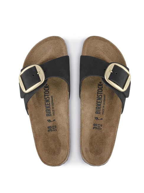 MADRID BIG BUCKLE Kapcie ze sk&oacute;ry nubukowej czarny - Buty damskie