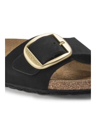 BIRKENSTOCK MADRID BIG BUCKLE Kapcie ze sk&oacute;ry nubukowej czarny - Buty damskie - 5