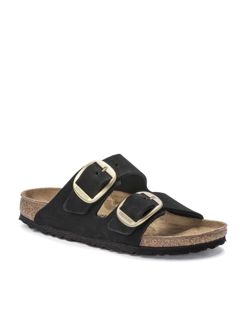 ARIZONA BIG BUCKLE Sandały ze sk&oacute;ry nubukowej czarny - Buty damskie
