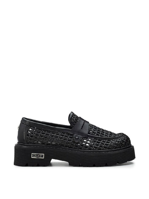 SLASH 4219 Mokasyny tkane czarny - Buty damskie