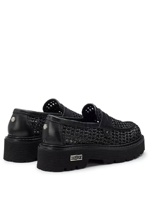 SLASH 4219 Mokasyny tkane czarny - Buty damskie