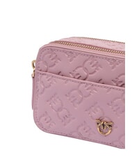 PINKO EMBOSSED LOGO Torba na aparat fotograficzny na ramię fioletowo-antyczne złoto - Torby damskie - 4